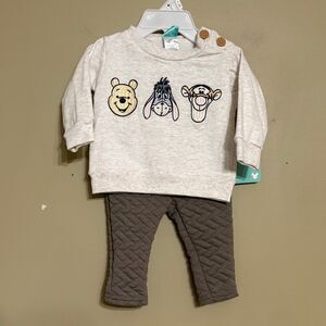 Winnie the Pooh Two Piece Sweatshirt w Pants Unisex Baby Pooh Tigger Eeyore 0-3M